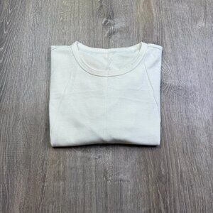 Unbound Mens Off White Crew Neck Lightweight Merino Wool Casual T-Shirt Sz XXL